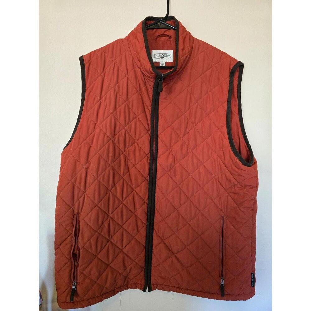 Field and Stream Orange Quilted Vest (XL)